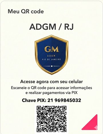QR Code para pagamento via PIX da ADGM/RJ